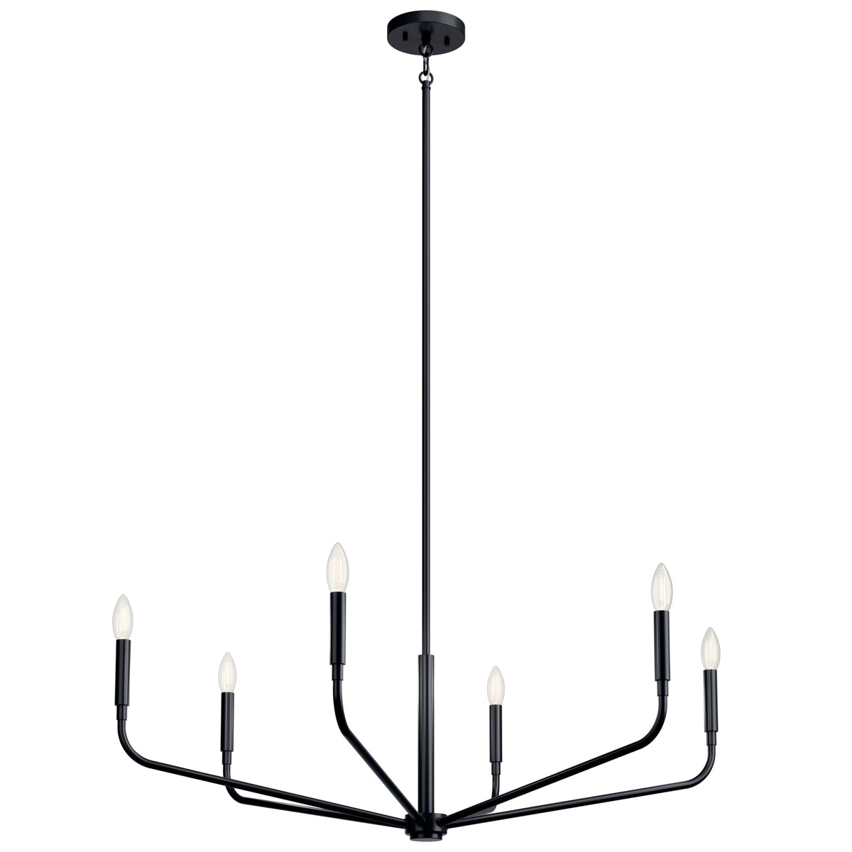 Kichler Madden 6-Light Black Modern/Contemporary Bare Bulb Chandelier