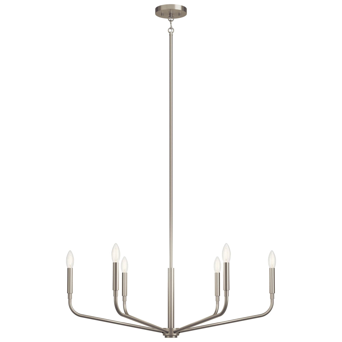 Kichler Madden 6-Light Brushed Nickel Modern/Contemporary Bare Bulb Chandelier