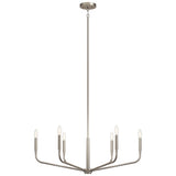 Kichler Madden 6-Light Brushed Nickel Modern/Contemporary Bare Bulb Chandelier