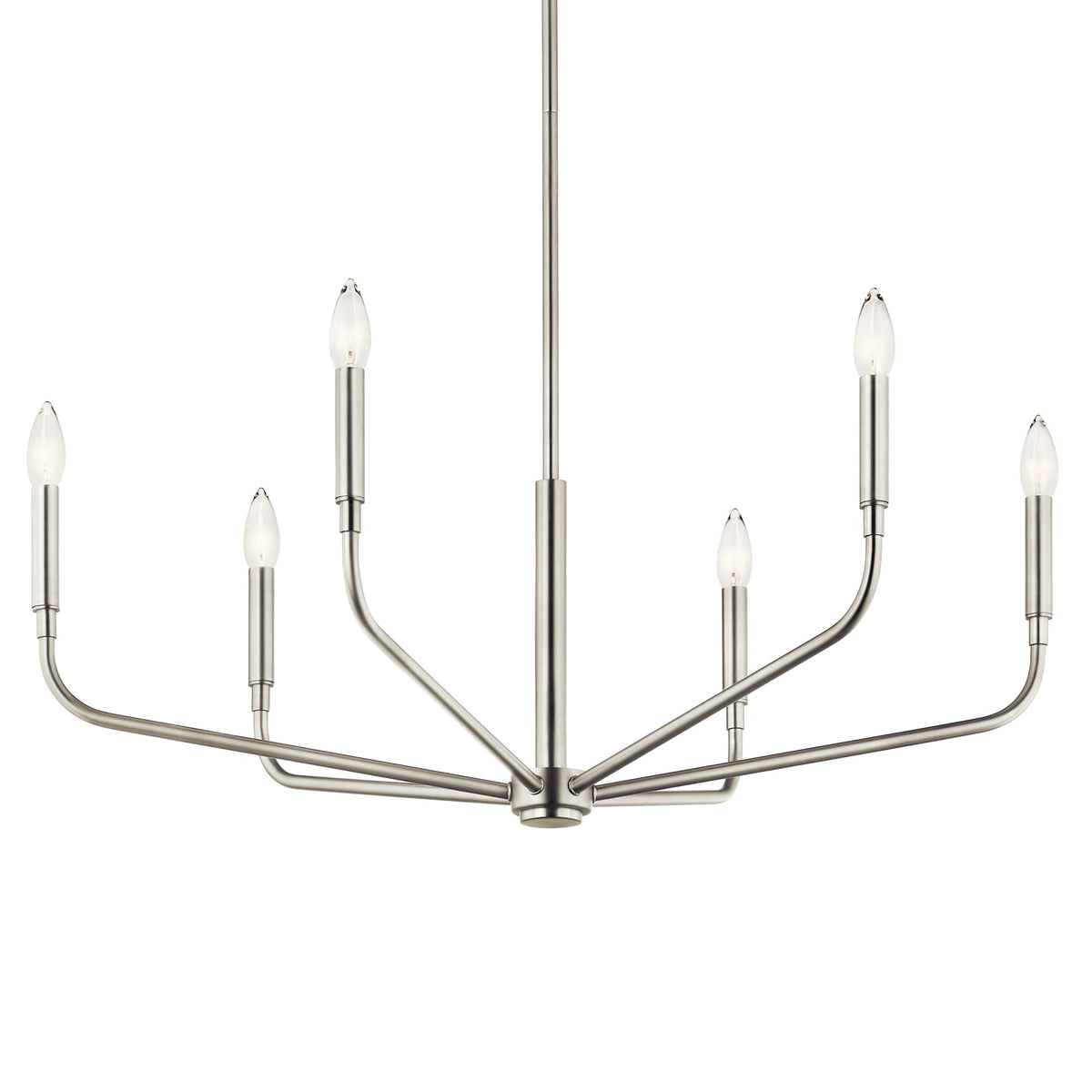 Kichler Madden 6-Light Brushed Nickel Modern/Contemporary Bare Bulb Chandelier