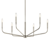 Kichler Madden 6-Light Brushed Nickel Modern/Contemporary Bare Bulb Chandelier