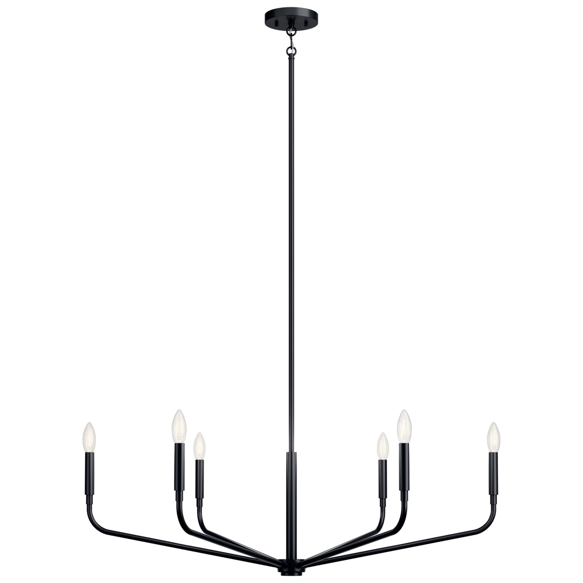 Kichler Madden 6-Light Black Modern/Contemporary Bare Bulb Chandelier
