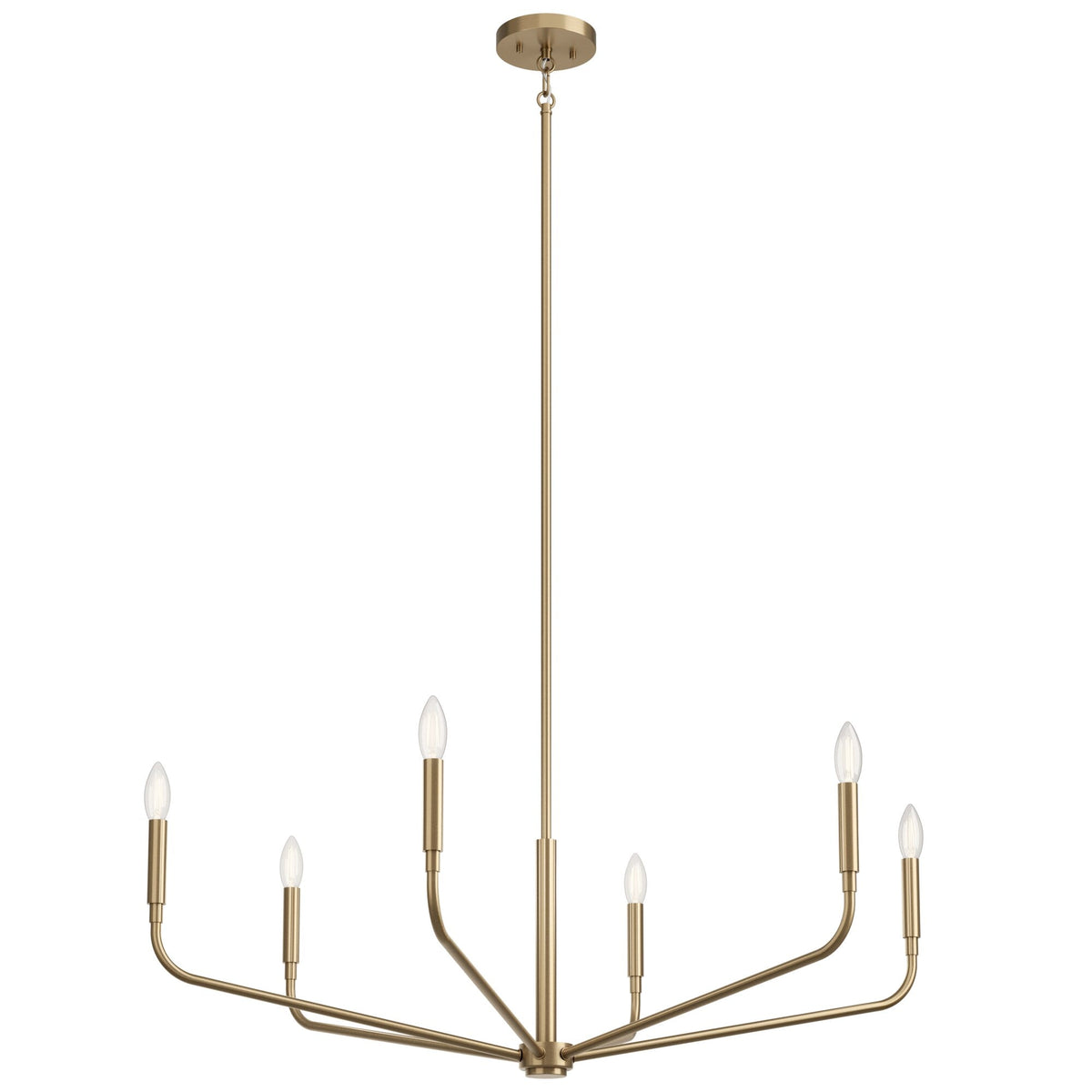 Kichler Madden 6-Light Gold Modern/Contemporary Bare Bulb Chandelier