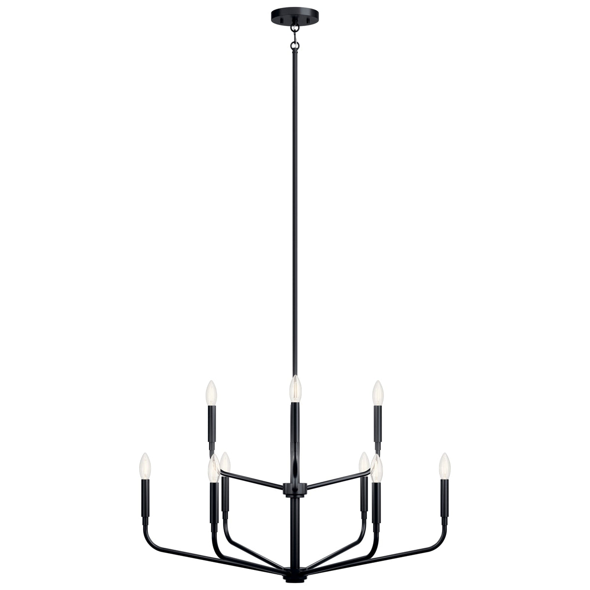 Kichler Madden 9-Light Black Modern/Contemporary Bare Bulb Chandelier