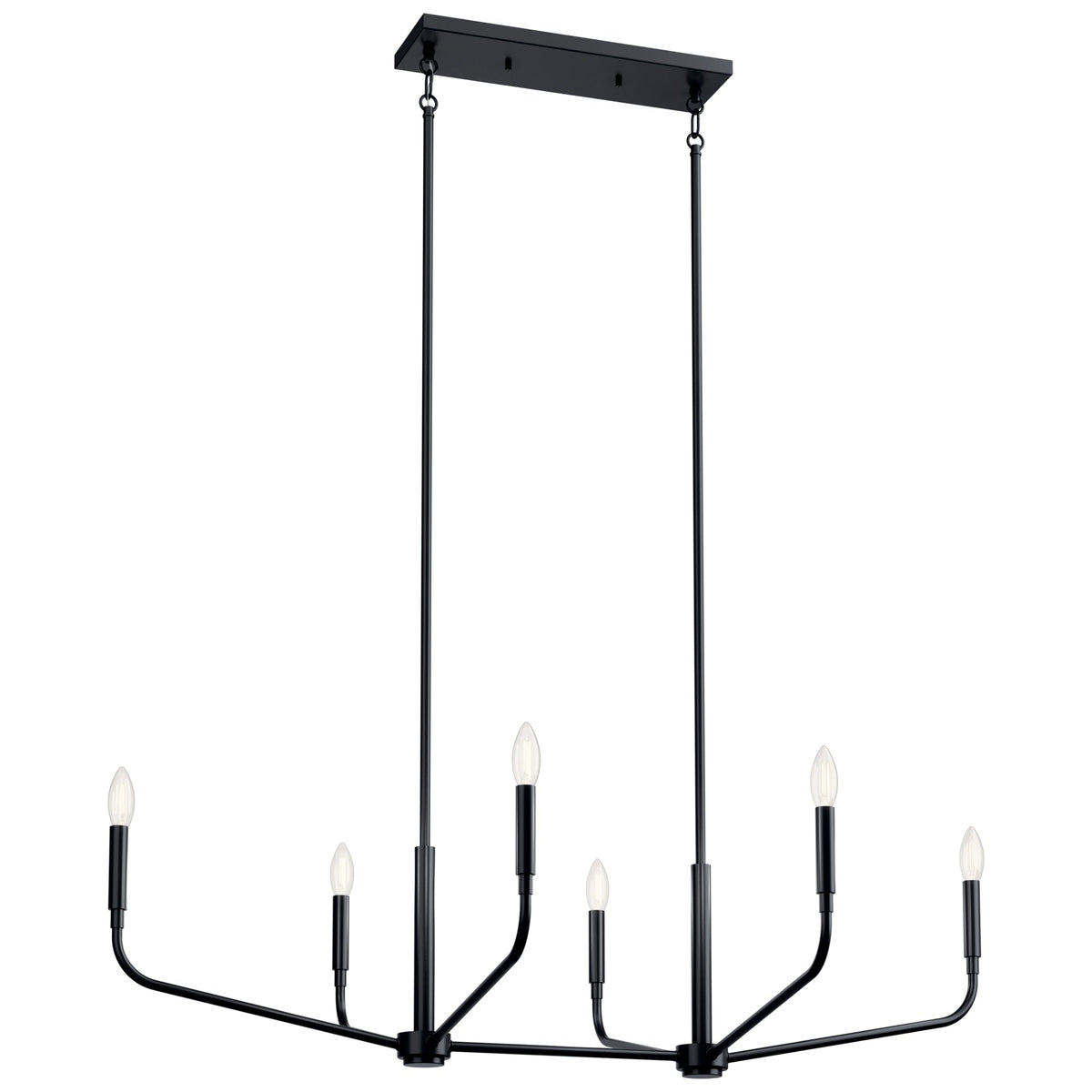 Kichler Madden 6-Light Black Modern/Contemporary Bare Bulb Chandelier