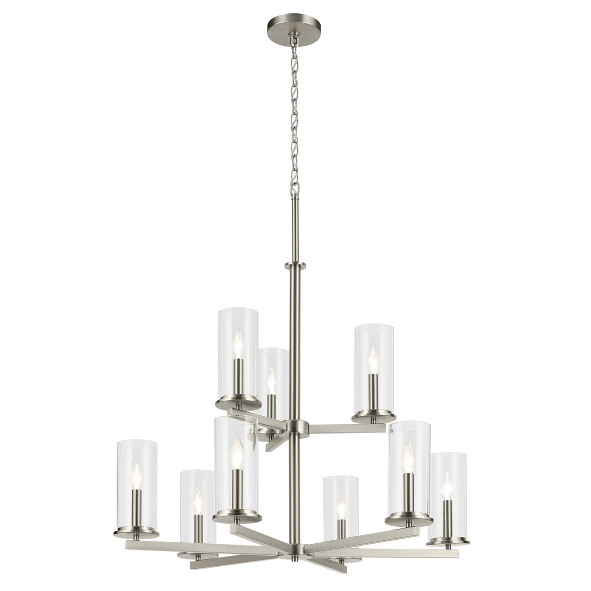 Kichler Crosby 9-Light Brushed Nickel Traditional Chandelier