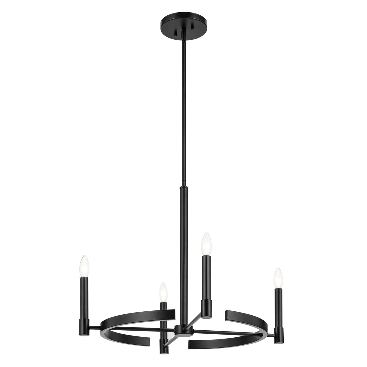 Kichler Tolani 4-Light Black Vintage Bare Bulb Chandelier