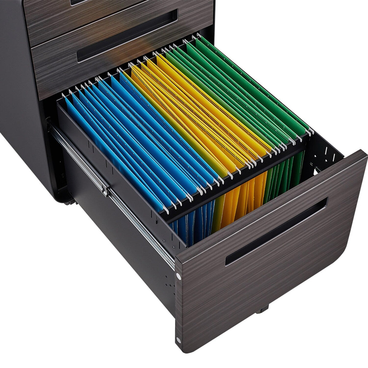 SINOFURN Gray Black 3-Drawer 15.8-in File Cabinet