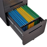 SINOFURN Gray Black 3-Drawer 15.8-in File Cabinet
