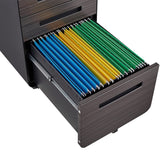 SINOFURN Gray Black 3-Drawer 15.8-in File Cabinet