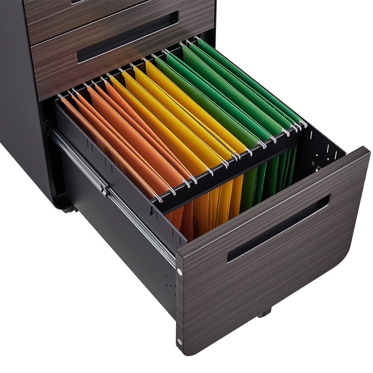 SINOFURN Gray Black 3-Drawer 15.8-in File Cabinet