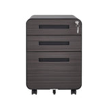 SINOFURN Gray Black 3-Drawer 15.8-in File Cabinet