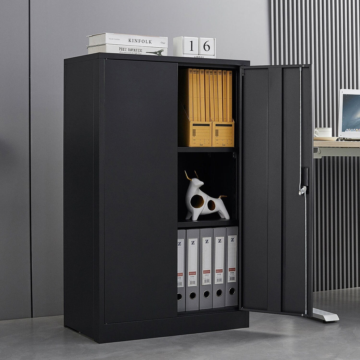 SINOFURN Black 25.6-in File Cabinet