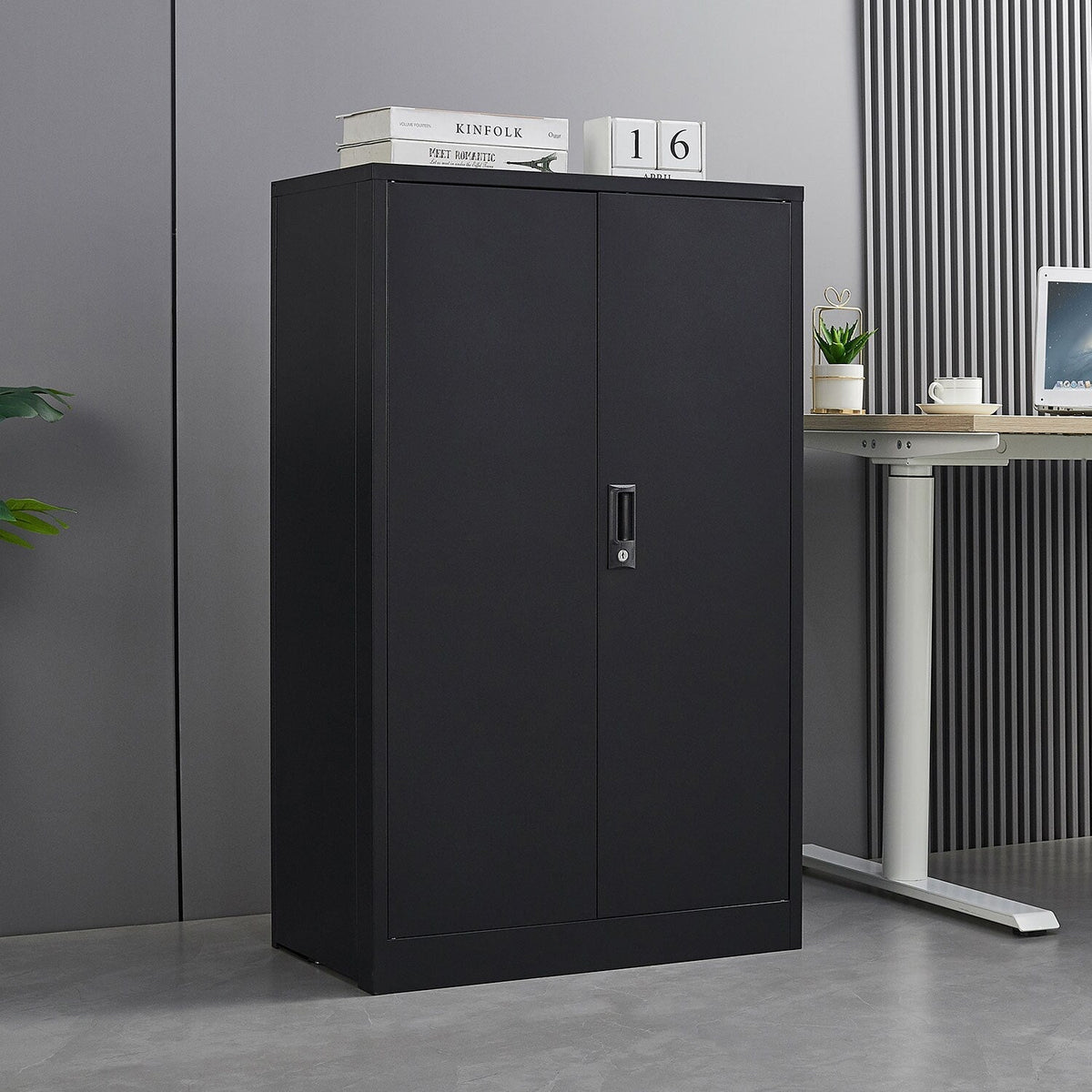 SINOFURN Black 25.6-in File Cabinet
