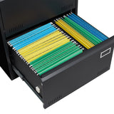 SINOFURN Black 3-Drawer 23.6-in File Cabinet