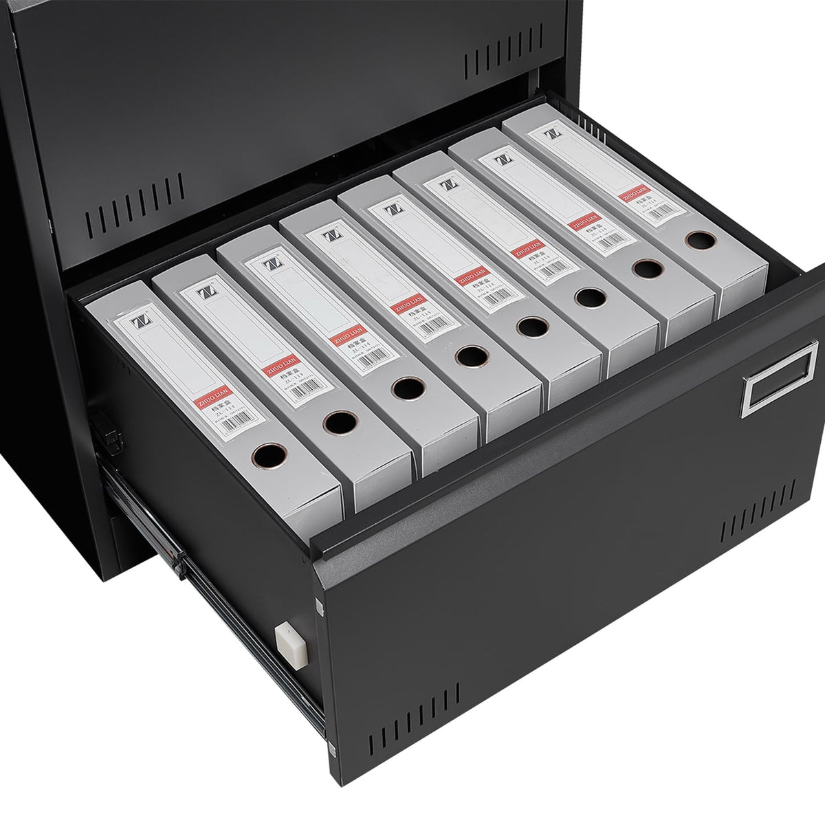 SINOFURN Black 3-Drawer 23.6-in File Cabinet