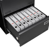 SINOFURN Black 3-Drawer 23.6-in File Cabinet