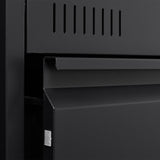 SINOFURN Black 3-Drawer 23.6-in File Cabinet