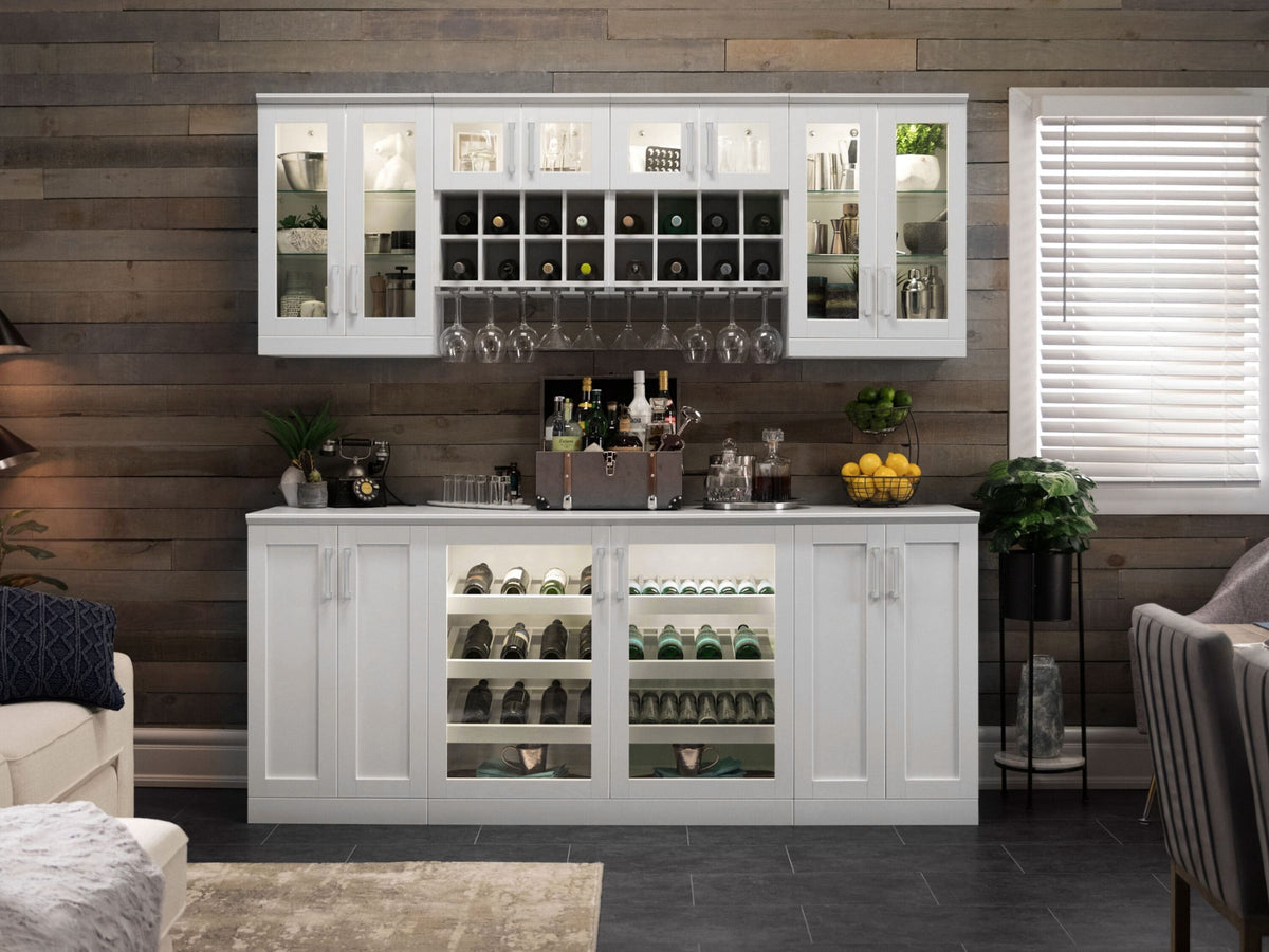 NewAge Products Home Bar 63-in x 85-in White Rectangle Bar Cabinet