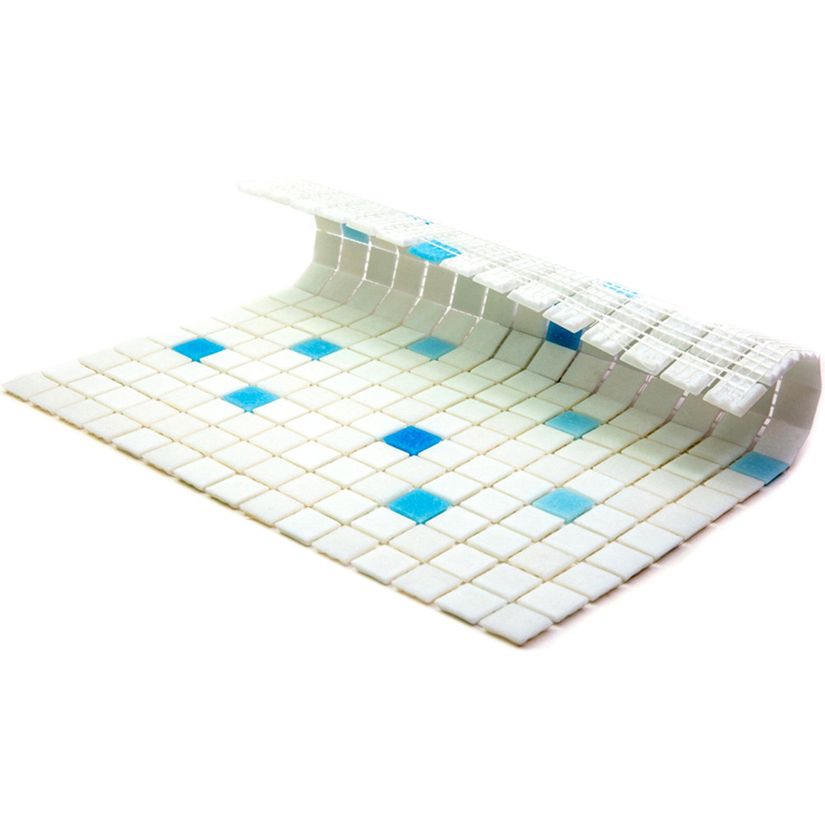 Apollo Tile Mingles White and Blue 12-in x 12-in Glossy Glass Uniform Squares Floor and Wall Tile (20-sq. ft/ Carton)