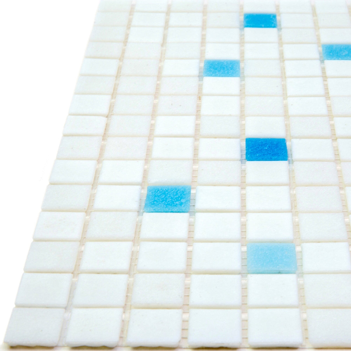 Apollo Tile Mingles White and Blue 12-in x 12-in Glossy Glass Uniform Squares Floor and Wall Tile (20-sq. ft/ Carton)