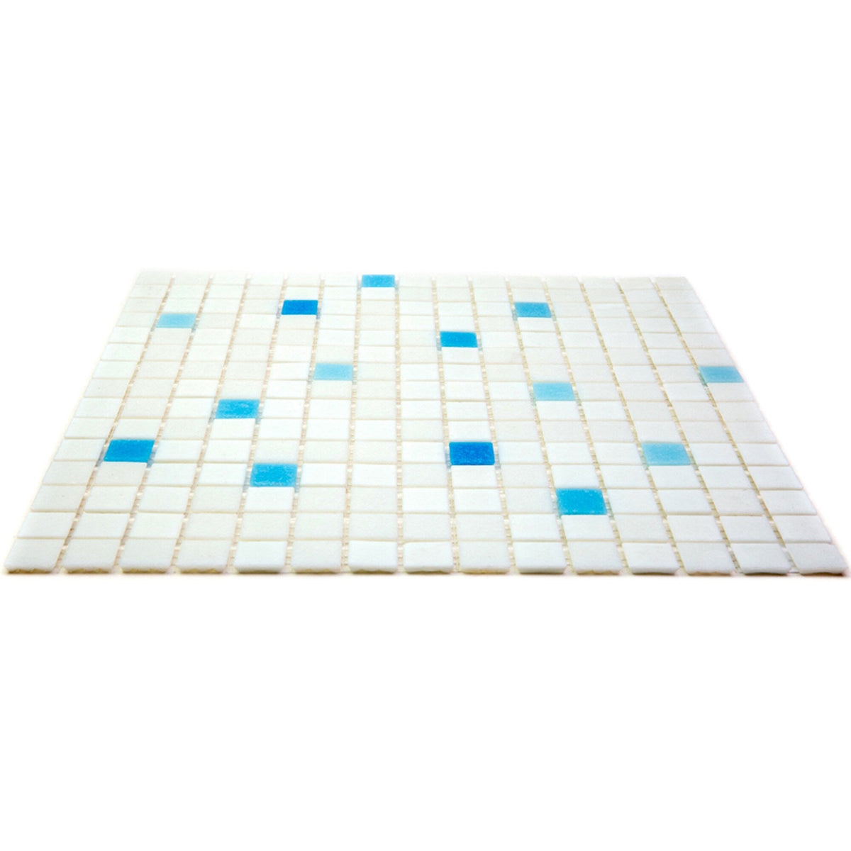 Apollo Tile Mingles White and Blue 12-in x 12-in Glossy Glass Uniform Squares Floor and Wall Tile (20-sq. ft/ Carton)