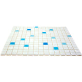 Apollo Tile Mingles White and Blue 12-in x 12-in Glossy Glass Uniform Squares Floor and Wall Tile (20-sq. ft/ Carton)