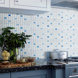 Apollo Tile Mingles White and Blue 12-in x 12-in Glossy Glass Uniform Squares Floor and Wall Tile (20-sq. ft/ Carton)