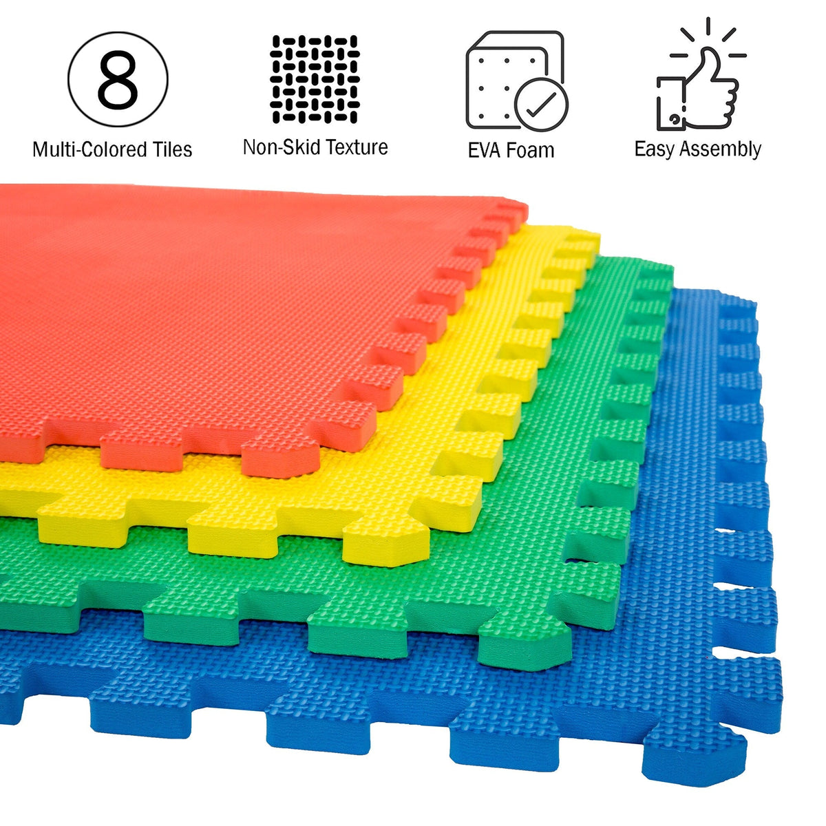 Stalwart 24-in W x 24-in L x 0.5-in T Interlocking Foam Gym Floor Tile (32-sq ft) (8-Pack)