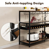 Goplus 300-Bottle Rustic Brown Wood Wine Cabinet