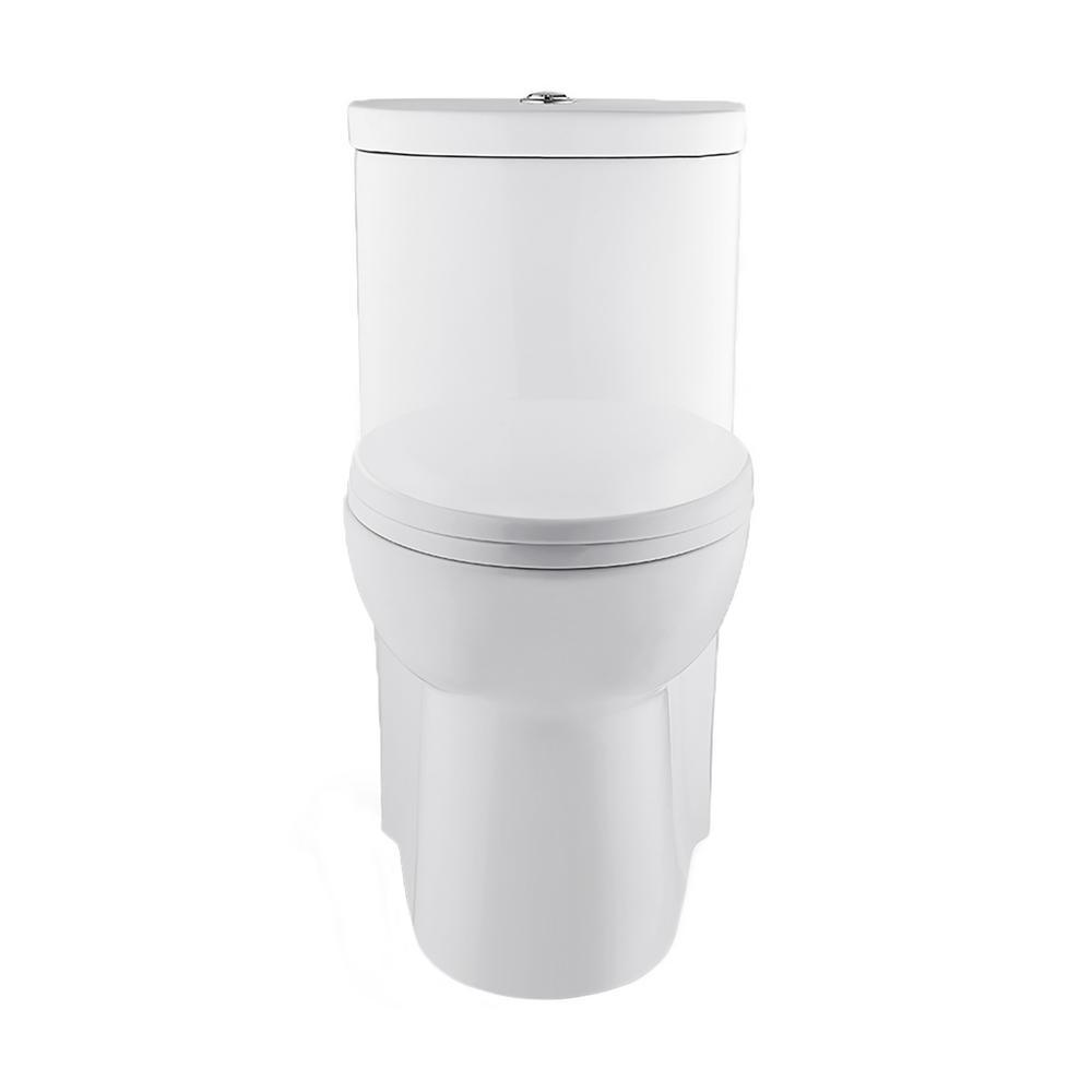 Sublime 1-Piece 0.8/1.28 GPF Dual Flush Elongated Toilet in White - Super Arbor