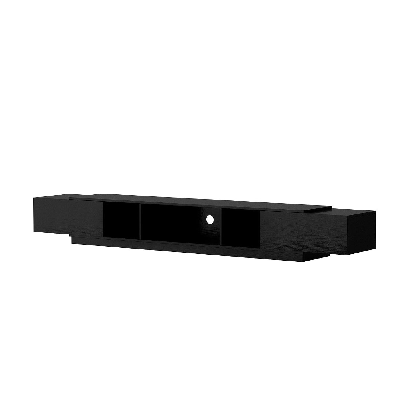 FUFU&GAGA Modern/Contemporary Black Tv Cabinet Integrated Tv Mount (Accommodates TVs up to 80-in)