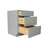 RELIABILT Overlake 18-in W x 34.5-in H x 24-in D Gray 3-Drawer Base Cabinet, Ready to Assemble, Plywood, Shaker Style