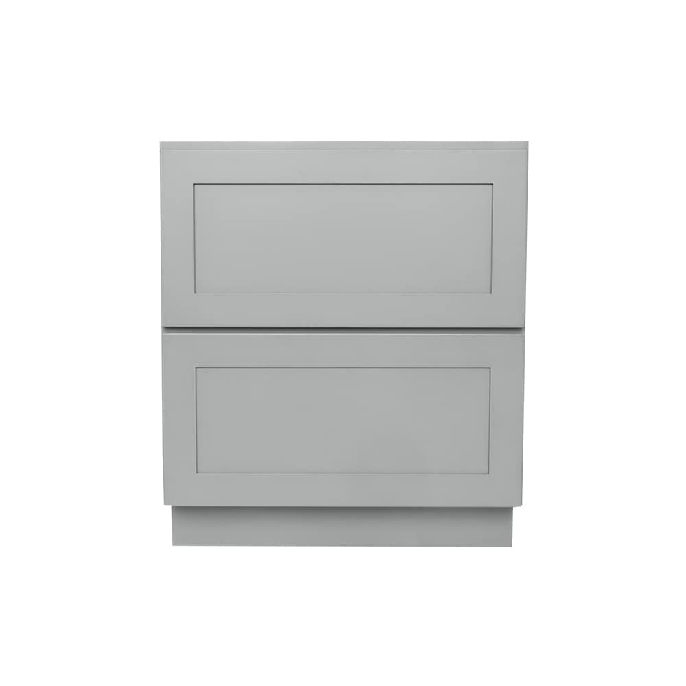 RELIABILT Overlake 30-in W x 34.5-in H x 24-in D Gray 2-Drawers Base Ready To Assemble Plywood Cabinet (Recessed Panel Style)