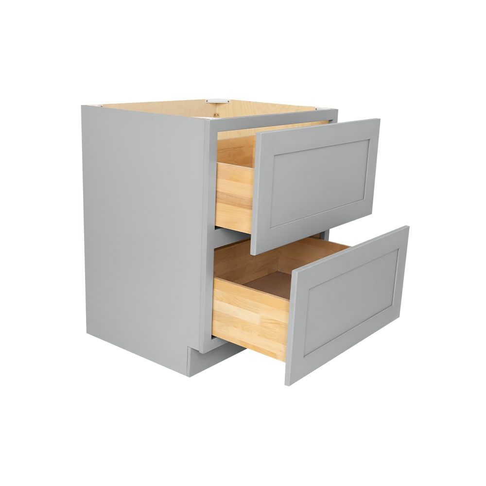 RELIABILT Overlake 30-in W x 34.5-in H x 24-in D Gray 2-Drawers Base Ready To Assemble Plywood Cabinet (Recessed Panel Style)