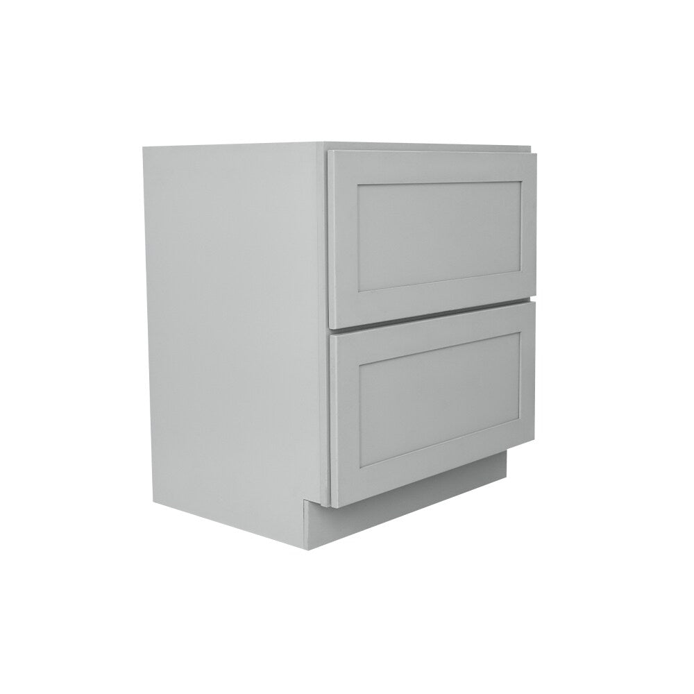 RELIABILT Overlake 30-in W x 34.5-in H x 24-in D Gray 2-Drawers Base Ready To Assemble Plywood Cabinet (Recessed Panel Style)