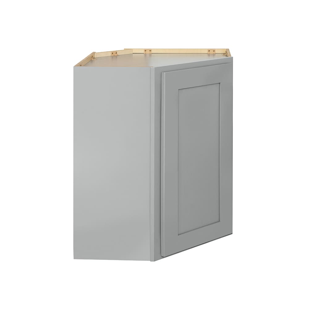 RELIABILT Overlake 24-in W x 30-in H x 24-in D Gray Diagonal Corner Wall Ready To Assemble Plywood Cabinet (Recessed Panel Shaker Style)