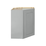 RELIABILT Overlake 24-in W x 30-in H x 24-in D Gray Diagonal Corner Wall Ready To Assemble Plywood Cabinet (Recessed Panel Shaker Style)