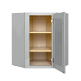 RELIABILT Overlake 24-in W x 36-in H x 24-in D Gray Diagonal Corner Wall Ready To Assemble Plywood Cabinet (Recessed Panel Shaker Style)