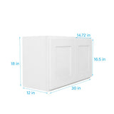 RELIABILT Fairplay 30-in W x 18-in H x 12-in D White Wall Ready To Assemble Plywood Cabinet (Recessed Panel Shaker Door Style)