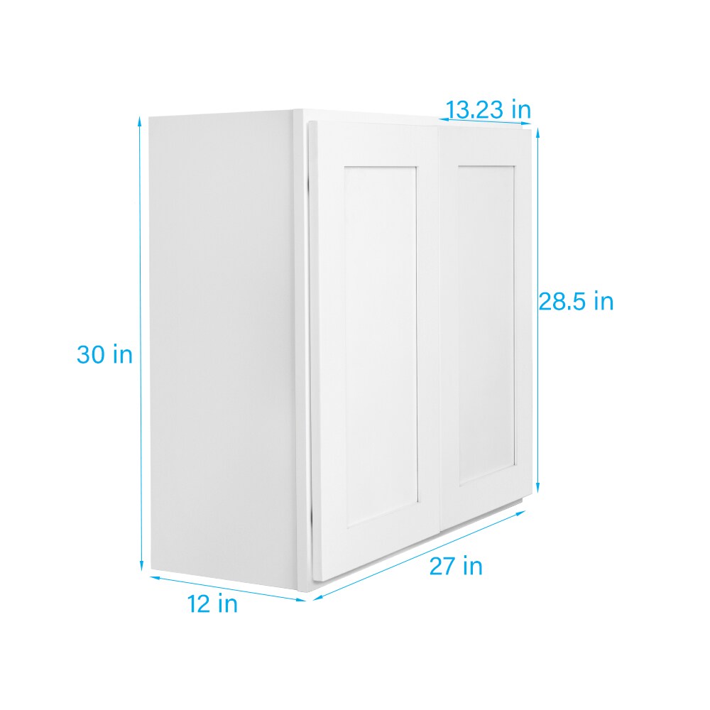 RELIABILT Fairplay 27-in W x 30-in H x 12-in D White Wall Ready To Assemble Plywood Cabinet (Recessed Panel Shaker Door Style)