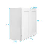RELIABILT Fairplay 27-in W x 30-in H x 12-in D White Wall Ready To Assemble Plywood Cabinet (Recessed Panel Shaker Door Style)