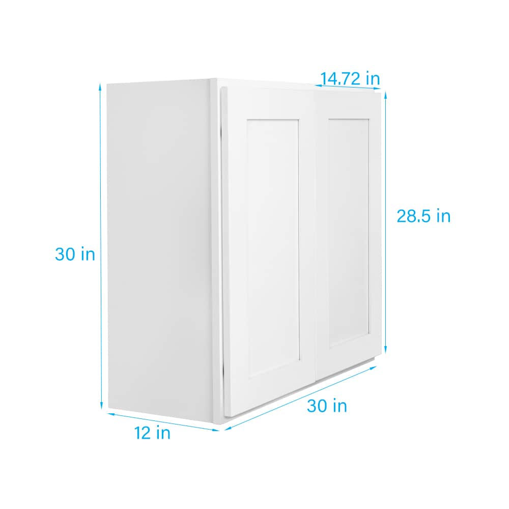 RELIABILT Fairplay 30-in x 30-in White Shaker Wall Cabinet, Ready to Assemble, Plywood Construction