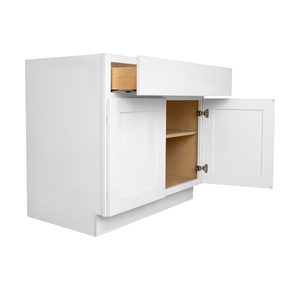 RELIABILT Fairplay 30-in W x 34.5-in H x 24-in D White 1-Drawer Base Ready To Assemble Plywood Cabinet (Recessed Panel Shaker Door Style)