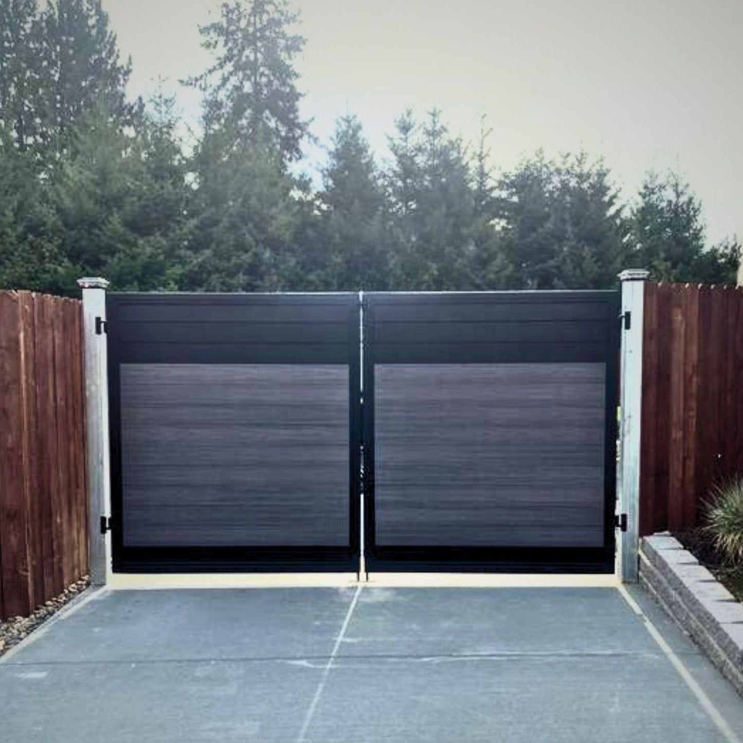 Infinity 5-in W Black Aluminum No Dig Privacy Universal Fence Gate Kit