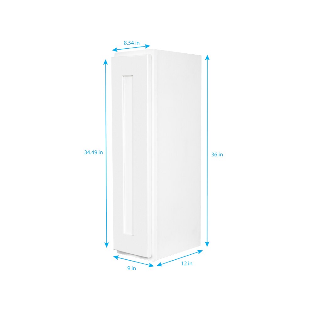 RELIABILT Fairplay 9-in W x 36-in H x 12-in D White Wall Ready To Assemble Plywood Cabinet (Recessed Panel Shaker Door Style)