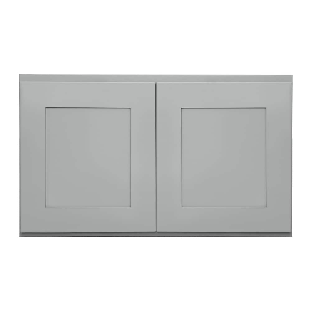 RELIABILT Overlake 30-in W x 15-in H x 12-in D Gray Wall Ready To Assemble Plywood Cabinet (Recessed Panel Shaker Door Style)
