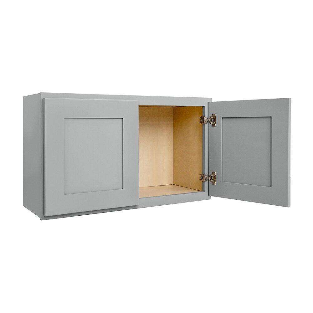 RELIABILT Overlake 30-in W x 15-in H x 12-in D Gray Wall Ready To Assemble Plywood Cabinet (Recessed Panel Shaker Door Style)
