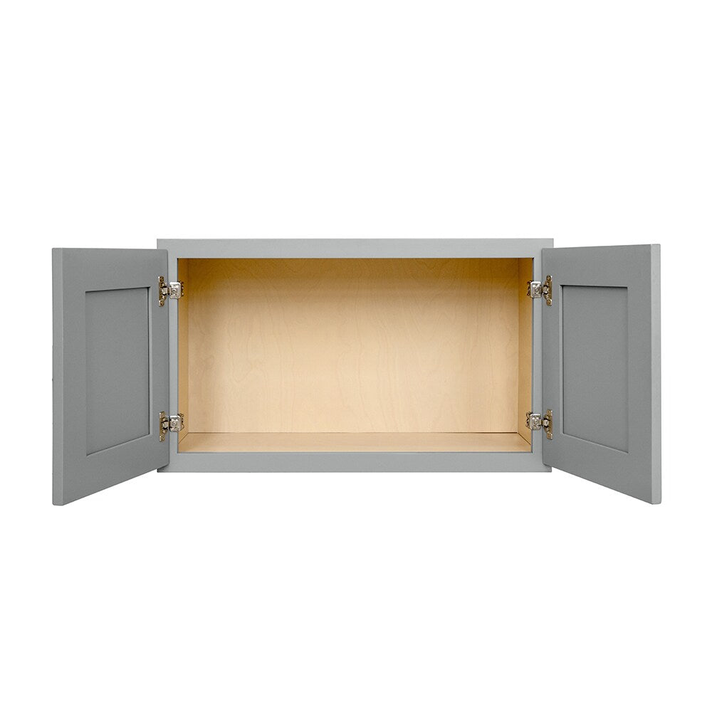 RELIABILT Overlake 30-in W x 15-in H x 12-in D Gray Wall Ready To Assemble Plywood Cabinet (Recessed Panel Shaker Door Style)