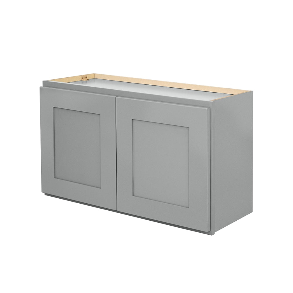 RELIABILT Overlake 30-in W x 15-in H x 12-in D Gray Wall Ready To Assemble Plywood Cabinet (Recessed Panel Shaker Door Style)